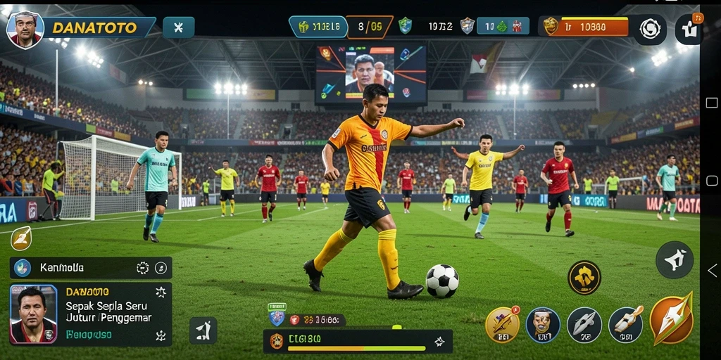 Gameplay menarik DANATOTO dalam aksi sepak bola.