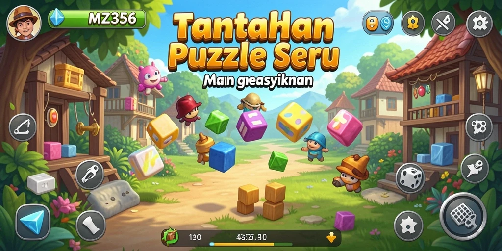 Screenshot utama MZ356 menampilkan pengalaman gameplay Puzzle yang interaktif.
