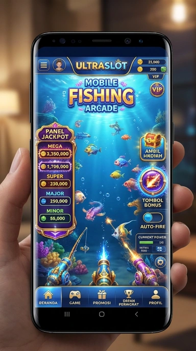 Tampilan antarmuka pengguna dari ultraslot yang ramah.